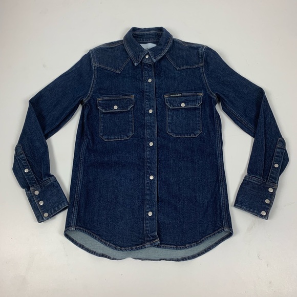 Calvin Klein Jeans Tops - Calvin Klein  Jeans Denim Snap Button Shirt